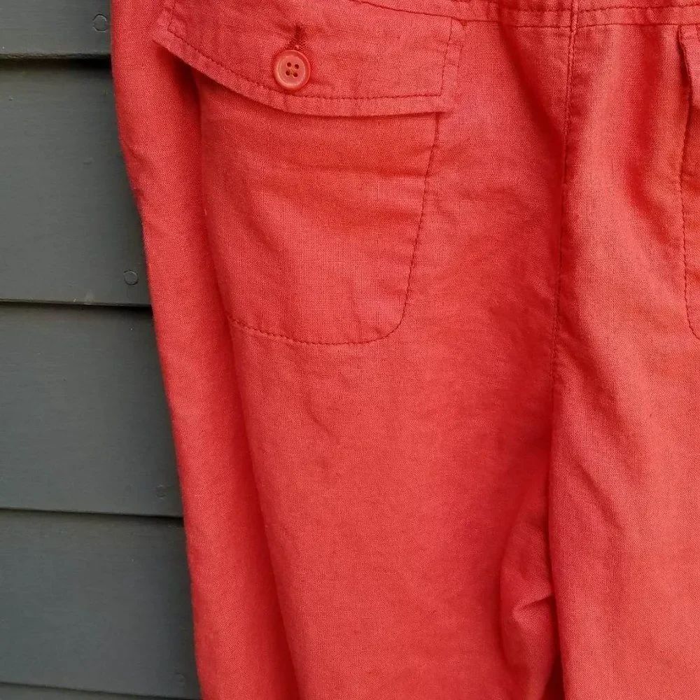 Joe Fresh Red Draw String Cropped Pants Size 8 - Picture 8 of 11